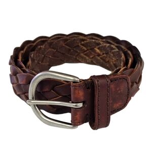 American Eagle Outfitters Dark Brown Braided Belt with Metallic Buckle 2014